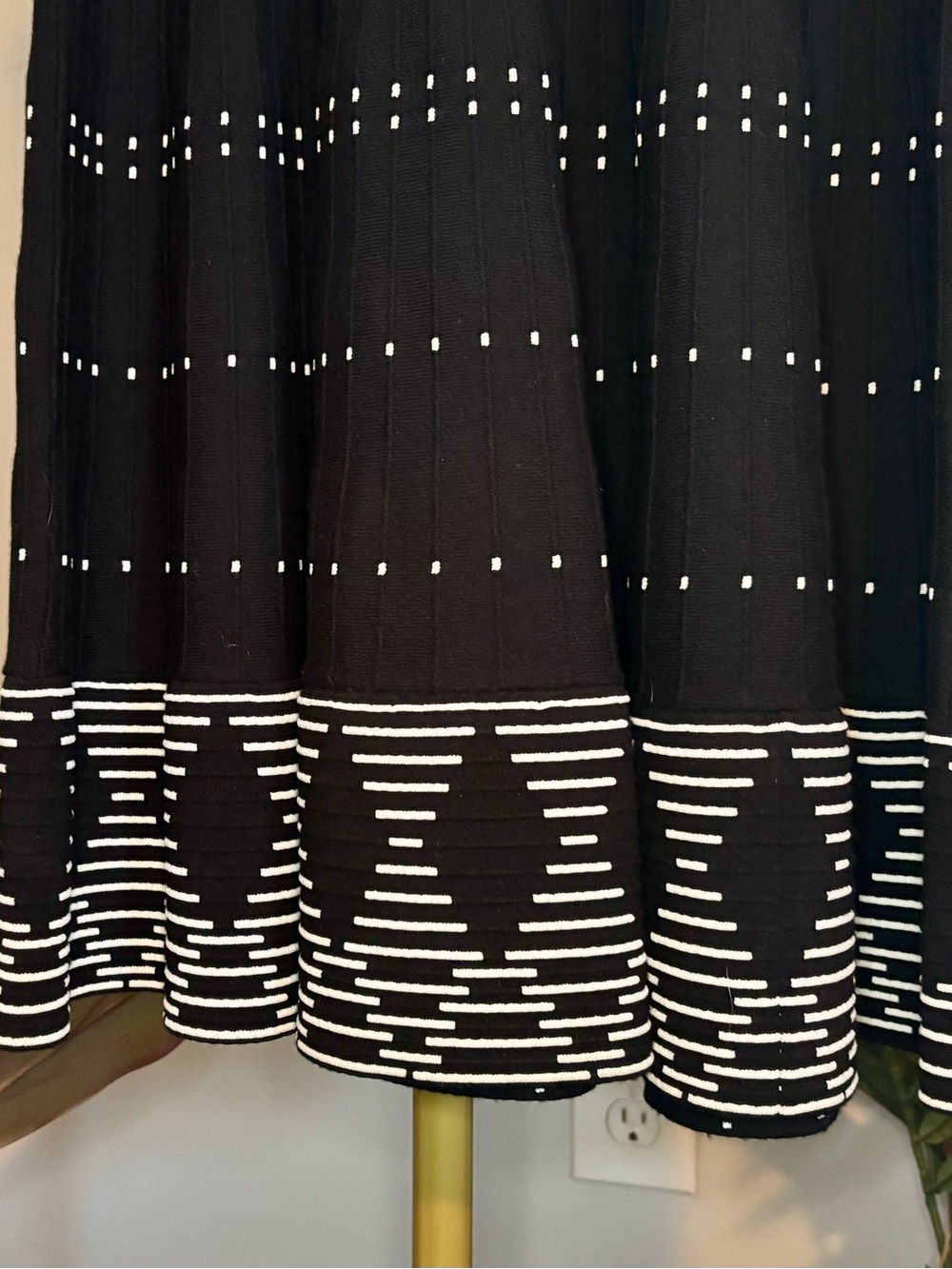 kate spade Black Midi Dress with White Accent Pattern - Picture 6 of 15